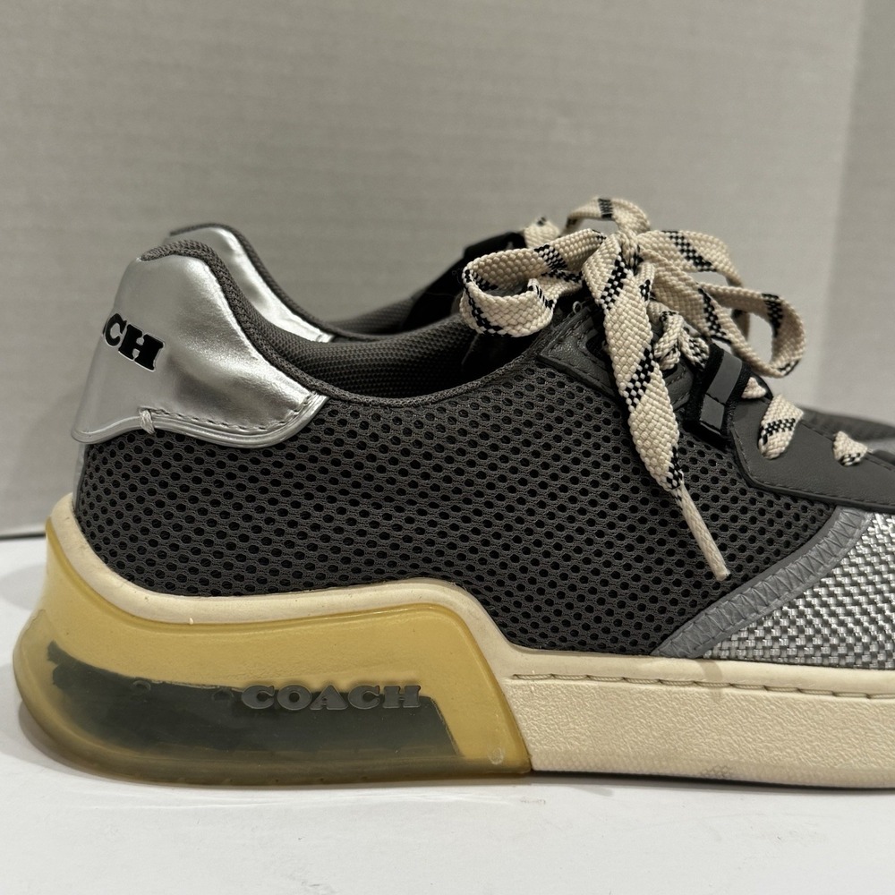 Coach Women's Lowline Canvas Low‎ Top Silver Retro Sneakers Sz 9.5 B Style G5233 - Picture 2 of 10